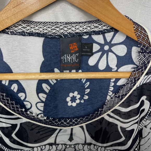 ANAC x Kimi VTG y2k Retro Mesh Lettuce Hem Long Bell Sleeve Graphic Print Top - Picture 3 of 4